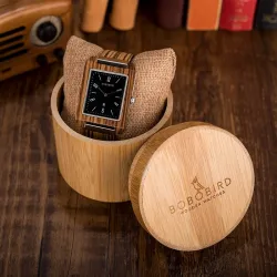BOBO BIRD - bambustræ ur - Quartz - med æske