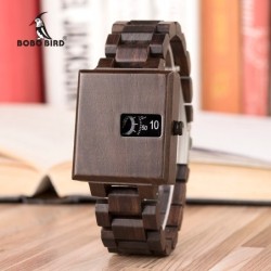 BOBO BIRD - elegante relógio quadrado de madeira - Quartz
