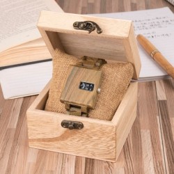 BOBO BIRD - stijlvol vierkant houten horloge - QuartzHorloges