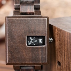 BOBO BIRD - tyylikäs nelikulmainen puinen kello - Quartz