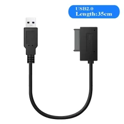 USB 2.0 - 3.0 na mini Sata II 7+6 13Pin - przejściówka - kabel - do laptopa CD/DVD ROM Slimline DriveKable