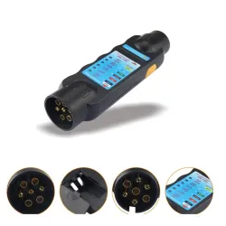 Prise de remorque européenne 7 broches - fiche - testeur de circuit - 12V