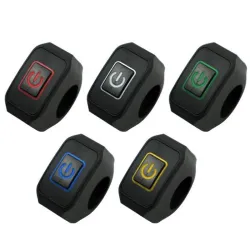 22mm 7/8'' - interruttore manubrio moto - interruttore di comando momentaneo - con luce LED - impermeabile