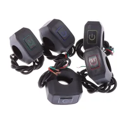 Interruptores22mm 7/8'' - interruptor de manillar de moto - interruptor de control momentáneo - con luz LED - impermeable