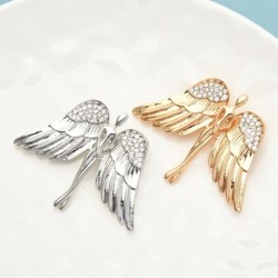 Grote vleugels engel broche - met kristallenBroches