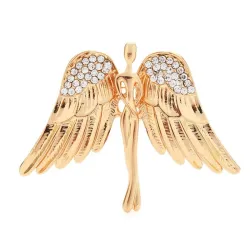 Broche ange grandes ailes - avec cristaux