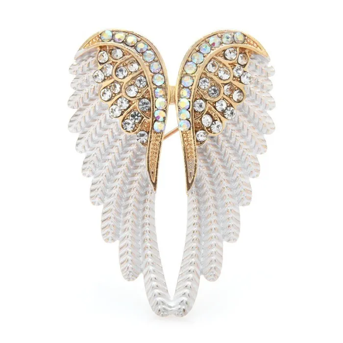Broche ailes d'ange en cristal