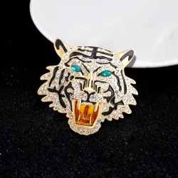 Broche cristal tigre rugissant