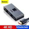 Baseus - 4K HD switcher - dubbelriktad adapter - splitter - omvandlare - för PS4 TV Box PC
