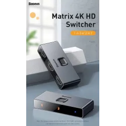 Baseus - 4K HD switcher - dubbelriktad adapter - splitter - omvandlare - för PS4 TV Box PC