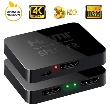 Répartiteur HDMI 4K - Full HD - 1080P - Amplificateur 1 entrée 2 sorties - double affichage - pour HDTV DVD PS3 Xbox