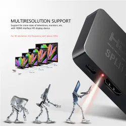 4K HDMI splitter - full HD - 1080P - 1 in 2 out amplifier - dual display - for HDTV DVD PS3 XboxHDMI switchers
