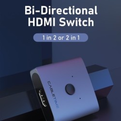 4K HDMI splitter - 60Hz - 1x2/2x1 adapter - 2 i 1 konverter