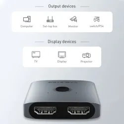 4K HDMI splitter - 60Hz - 1x2/2x1 adapter - 2 i 1 omformer