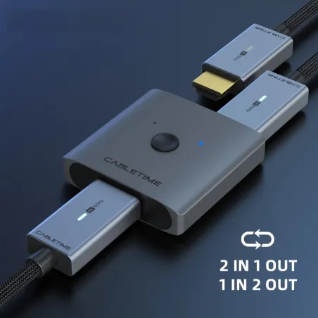 4K HDMI splitter - 60Hz - 1x2/2x1 adapter - 2 i 1 omformer