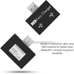 USB 2.0 til 2 port oplader - HUB adapter