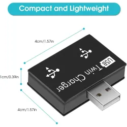 USB 2.0 til 2 port lader - HUB adapter