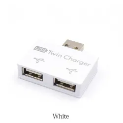 USB 2.0 til 2 port lader - HUB adapter