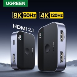 UGREEN - Comutador divisor HDMI 2.1 - Comutador 2 em 1 - 4K - 8K