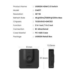 UGREEN - Switch splitter HDMI 2.1 - Switcher 2 in 1 - 4K - 8K