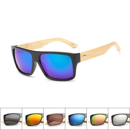 Lunettes de soleil en bois de bambou - UV400 - mixte