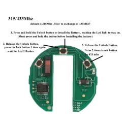 KR55WK49333 315/ 433/ 868MHz - fjernbetjening smart nøgle - til BMW