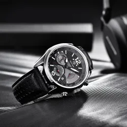 BENYAR - montre de sport à quartz - étanche - bracelet cuir