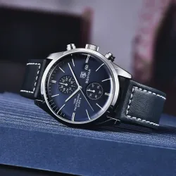 BENYAR - sports Quartz-klokke - 100m vanntett - lærreim