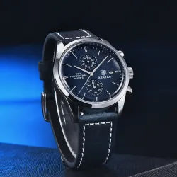 BENYAR - montre de sport à Quartz - étanche 100m - bracelet cuir