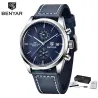 BENYAR - montre de sport à Quartz - étanche 100m - bracelet cuir