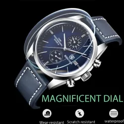 BENYAR - sport Quartz klocka - 100m vattentät - läderrem