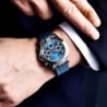 BENYAR - zegarek ze stali nierdzewnej - kwarcowy - chronograf - wodoodporny 30M - gumowy pasekZegarki