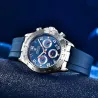 BENYAR - montre en acier inoxydable - Quartz - chronographe - étanche 30M - bracelet en caoutchouc