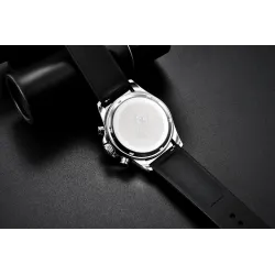 BENYAR - montre en acier inoxydable - Quartz - chronographe - étanche 30M - bracelet en caoutchouc