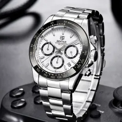 BENYAR - montre de sport en acier inoxydable - chronographe - Quartz - étanche