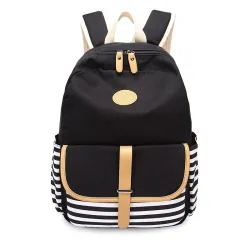 BolsasMochila lona rayas - mochila escolar - set 3 piezas