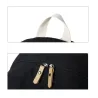 Gestreifter Leinenrucksack - Schultasche - 3-teiliges Set