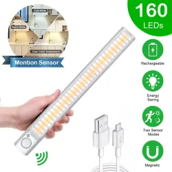 LED skaplys - med bevegelsessensor - USB smart lampe - trådløs nattlys - magnetstripe