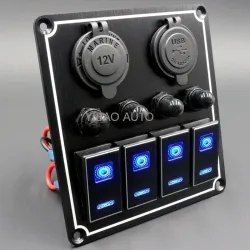 Wasserdichte Metallwippe - Kippschalterfeld - Sicherungsautomat - USB - 4/6-fach