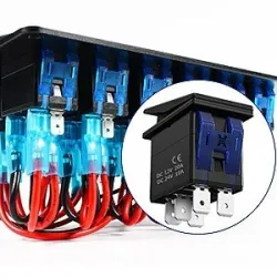 Vedenpitävä metallinen keinu - vipukytkinpaneeli - katkaisija - USB - 4 / 6 -ryhmä