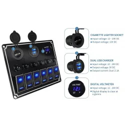 Wasserdichte Metallwippe - Kippschalterfeld - Sicherungsautomat - USB - 4/6-fach