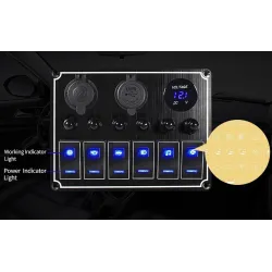 Balancim de metal à prova d'água - painel de interruptores - disjuntor - USB - 4/6 gang