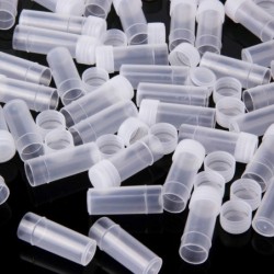 Flacons à échantillons en plastique - mini contenants transparents pour pilules/capsules - avec couvercle - 5 ml - 50 pièces