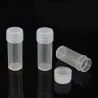 Plastprovflaskor - mini klara piller / kapselbehållare - med lock - 5 ml - 50 stycken