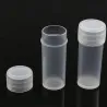 Tubos centrífugosFrascos de muestra de plástico - mini recipientes transparentes para píldoras / cápsulas - con tapa - 5 ml -...