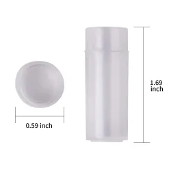 Plastprovflaskor - mini klara piller / kapselbehållare - med lock - 5 ml - 50 stycken