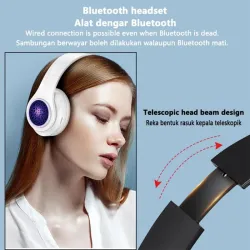 B39 - LED - Bluetooth trådlösa hörlurar - headset med mikrofon