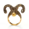 Big sheep horn - goat head - punk style ringRings