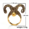 Big sheep horn - goat head - punk style ringRings