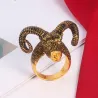 Big sheep horn - goat head - punk style ringRings